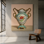 Harvest Reverie & Floral Allegory – Porcelain Vase from Northern Italy (1930s–1960s)