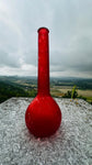 Unique Red Glass Object – Sculptural Vintage Bottle / Vase – 50cl – Italy (VE)