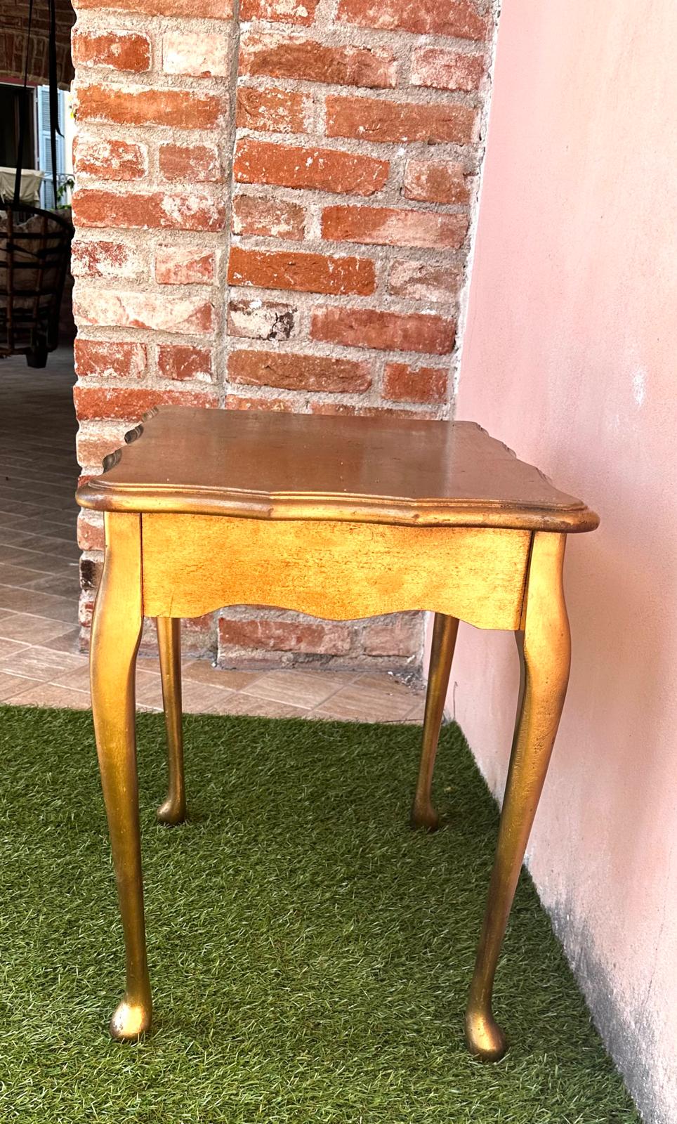 Vintage Rococo Revival Side Table – Gilt Italian Craft with Functional Drawer
