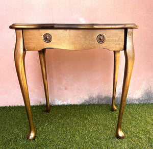 Vintage Rococo Revival Side Table – Gilt Italian Craft with Functional Drawer