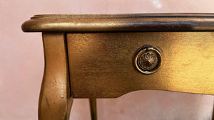 Vintage Rococo Revival Side Table – Gilt Italian Craft with Functional Drawer