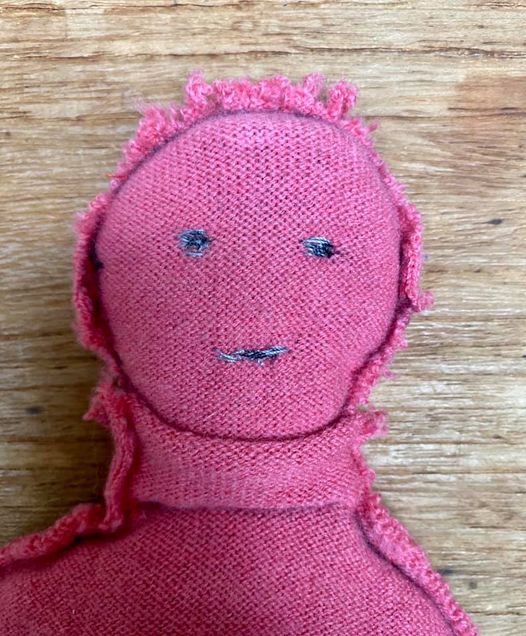 Pink Circulair friend made from a recycled pullover 100% cashmere