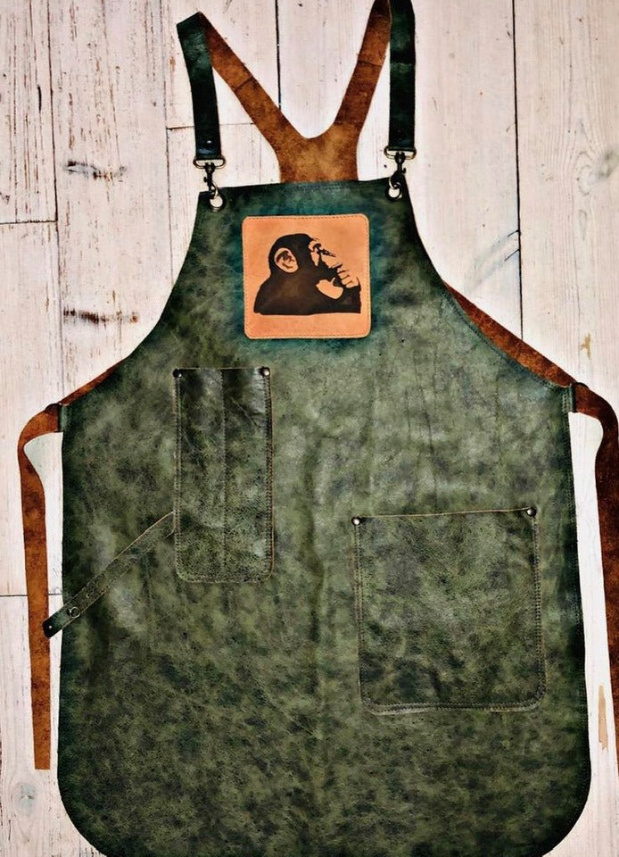 Street Art Apron in Green with batch