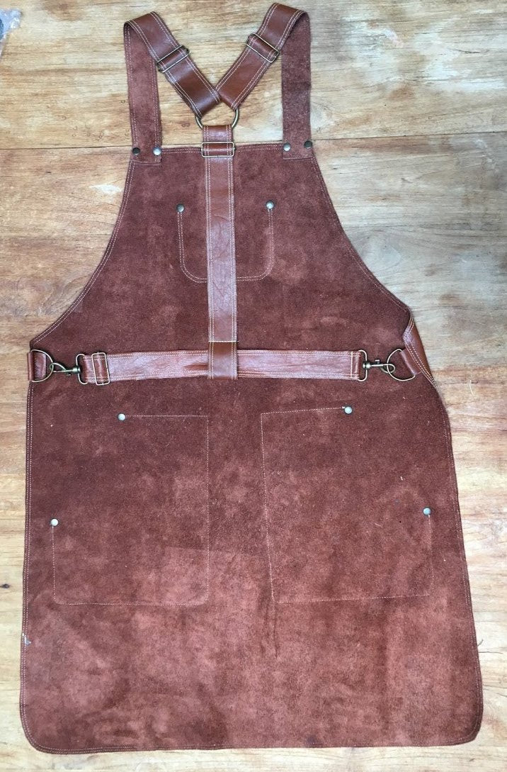 Men leather apron various pockets