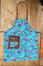 Load image into Gallery viewer, Flamingo Apron in Blue