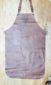 Long Leather Apron Double splitleg apron with logo ( Diplomatico)