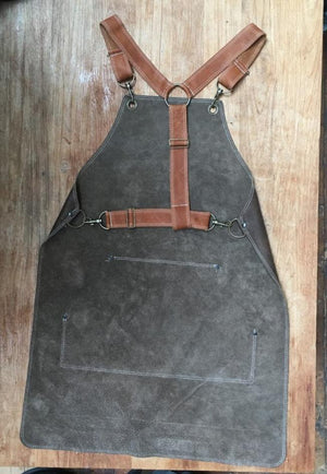 Men leather apron various pockets