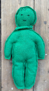 "The Introverted One" made from a green recycled pullover 100% wool