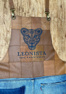 Leonista (case study) recycled denim recycled leather.