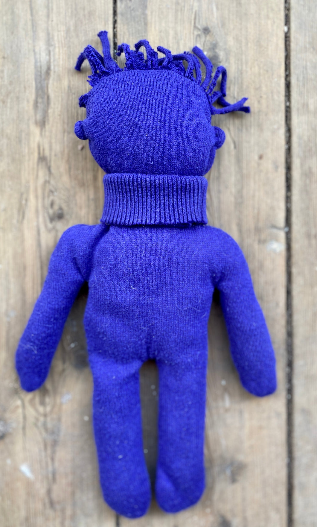 Yves Klein Blue Circulair doll made from a recycled pullover 100% cotton